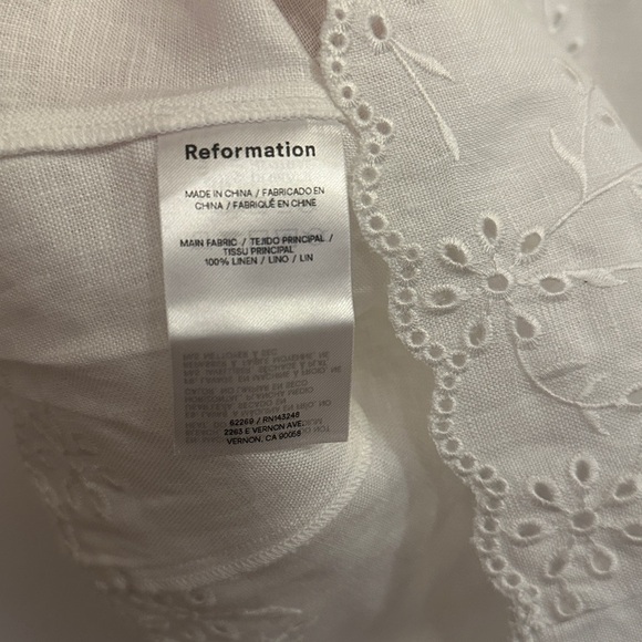 NEW Reformation Lorie Sleeveless Linen  Top in White Lace | size 2 - Picture 12 of 12